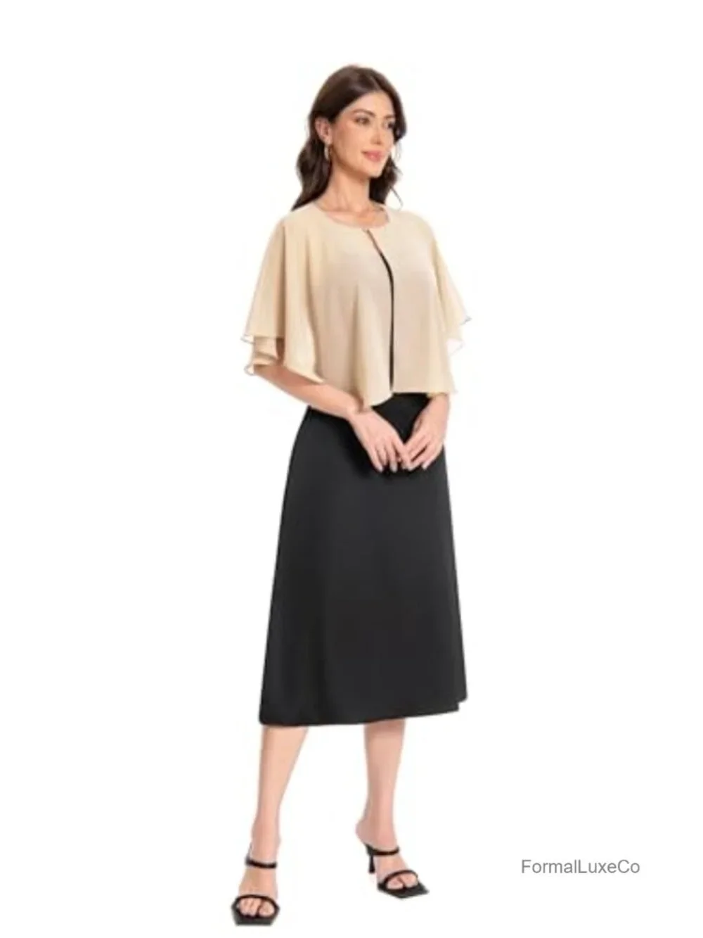 Chiffon Capelet Shawl Wrap Wedding Cover Up One Size